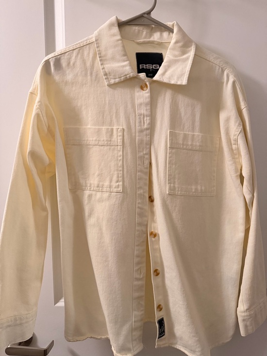 RSQ Tops - RSQ Cream Oversized Button-Down Shirt Jacket